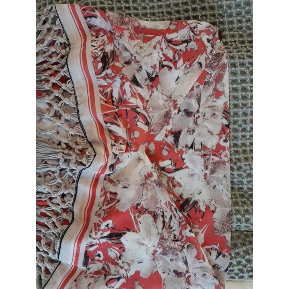 Western Scarf/ Shawl Orange Base With Frinnge Border.  2X. B10 - Picture 7 of 7